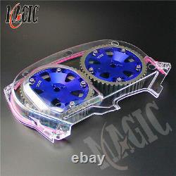 Clear Timing Belt Cover +Cam Pulley Gear For Mitsubishi Lancer EVO 9 IX 4G63
